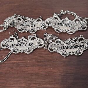 Vintage wine label/ charm set- fantastic for the connoisseur of wine- preloved
